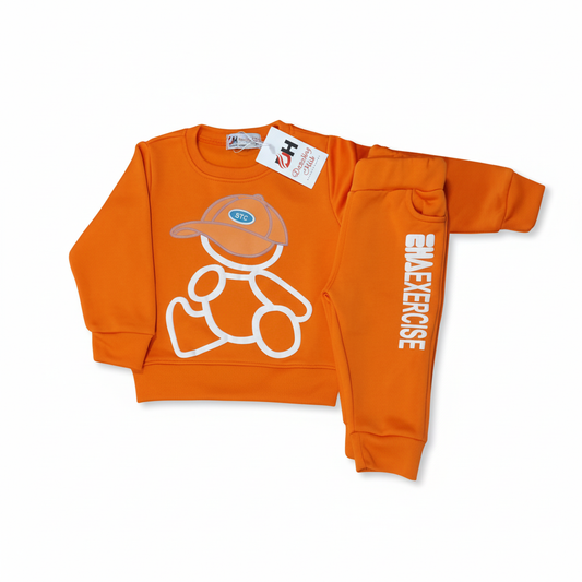 Orange Sweatshirt and Joggers Set for Children