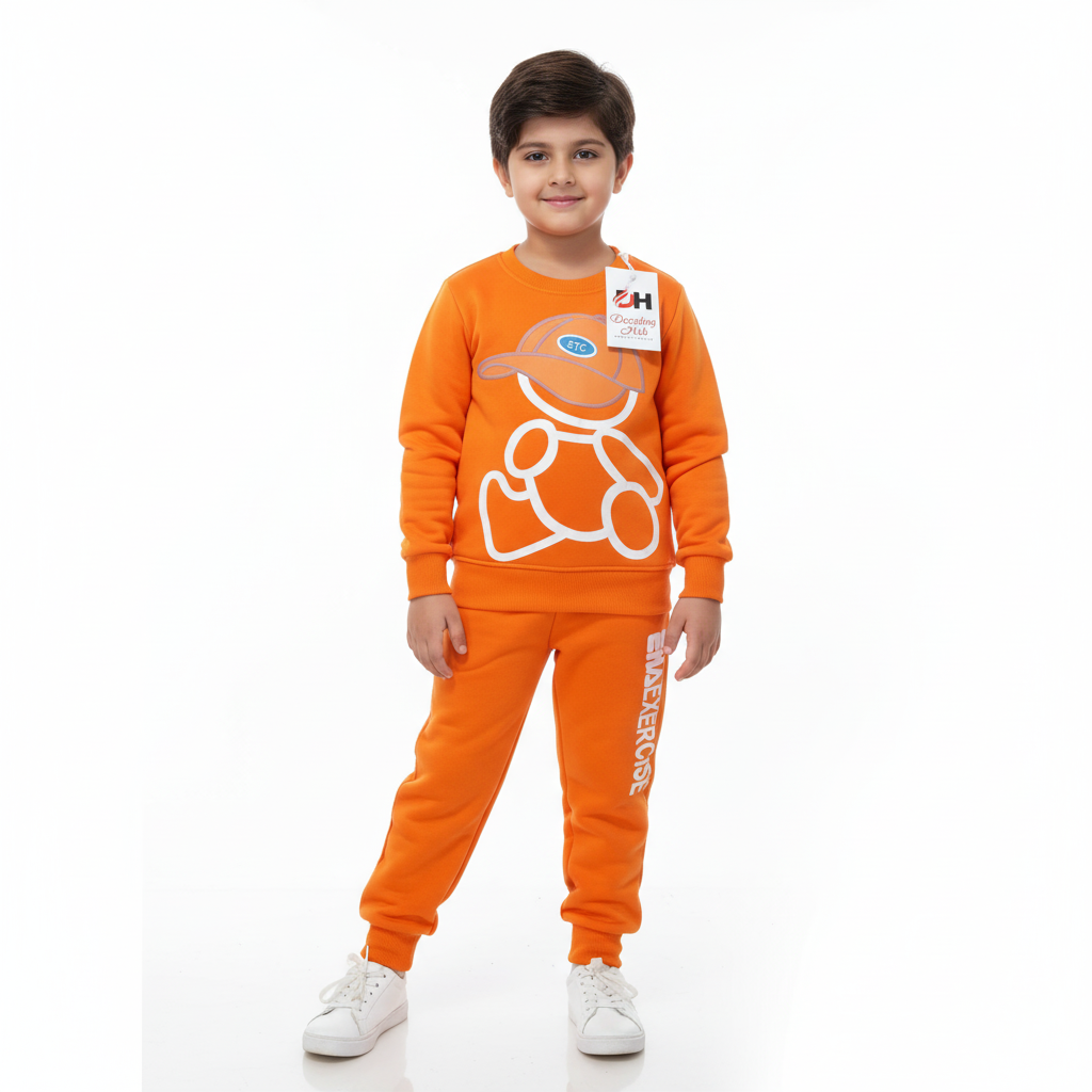 Orange Sweatshirt and Joggers Set for Children