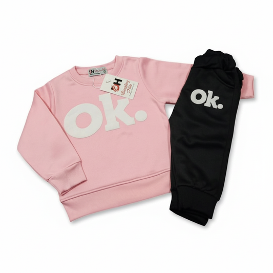 "Cozy Kids' 'OK' Loungewear Set"