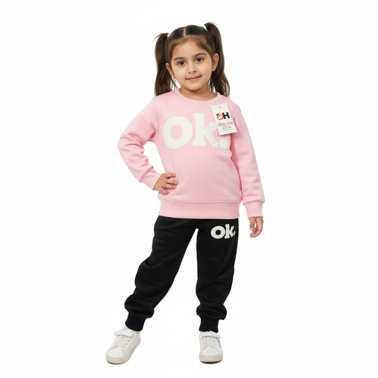 "Cozy Kids' 'OK' Loungewear Set"